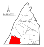 Map of Franklin County, Pennsylvania Highlighting Montgomery Township